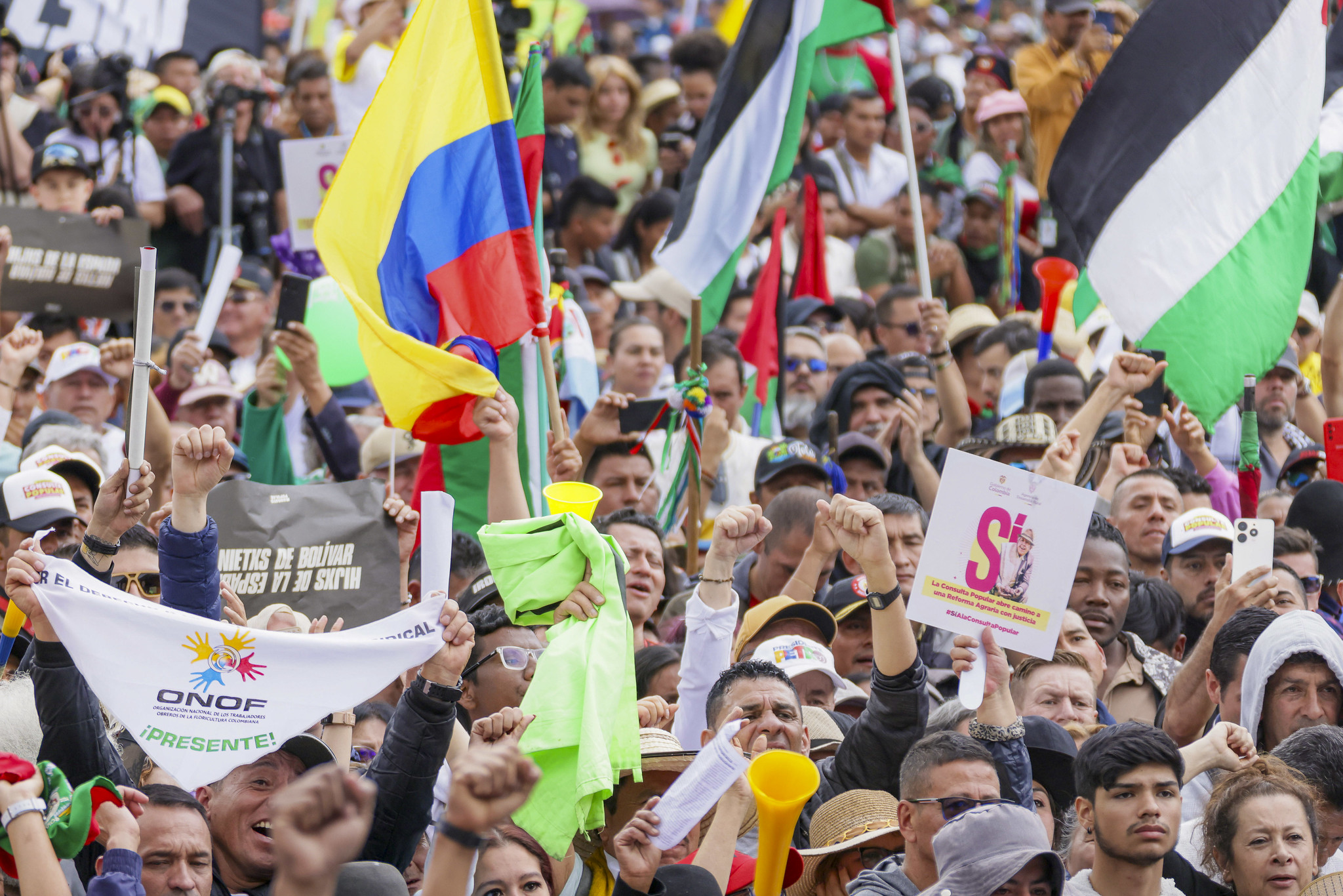 Manifestación a favor de Petro.