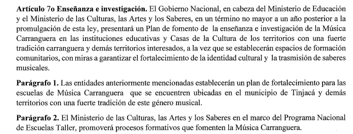 Proyecto para fomentar la carranga