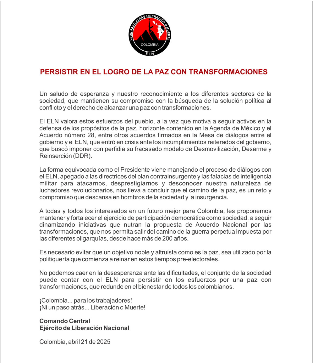 comunicado coce