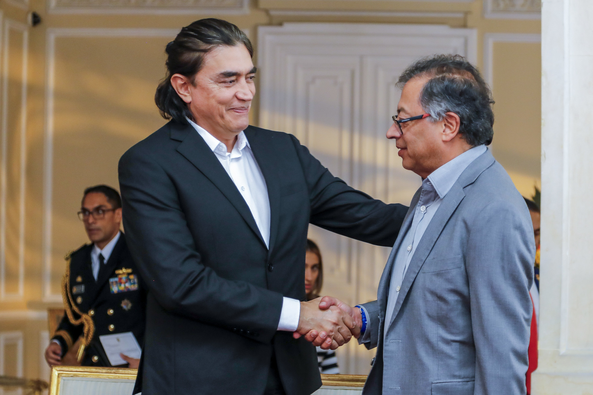 Gustavo Bolívar y Gustavo Petro