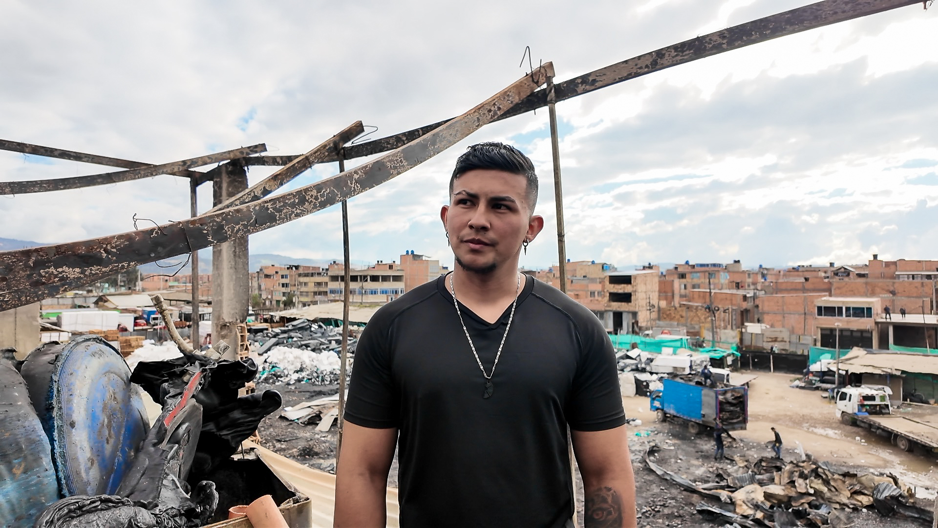 Christian Beltrán afectado por el incendio en Bosa