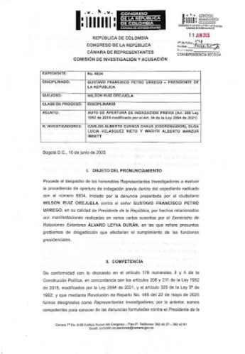 Decisión comisión de acusaciones