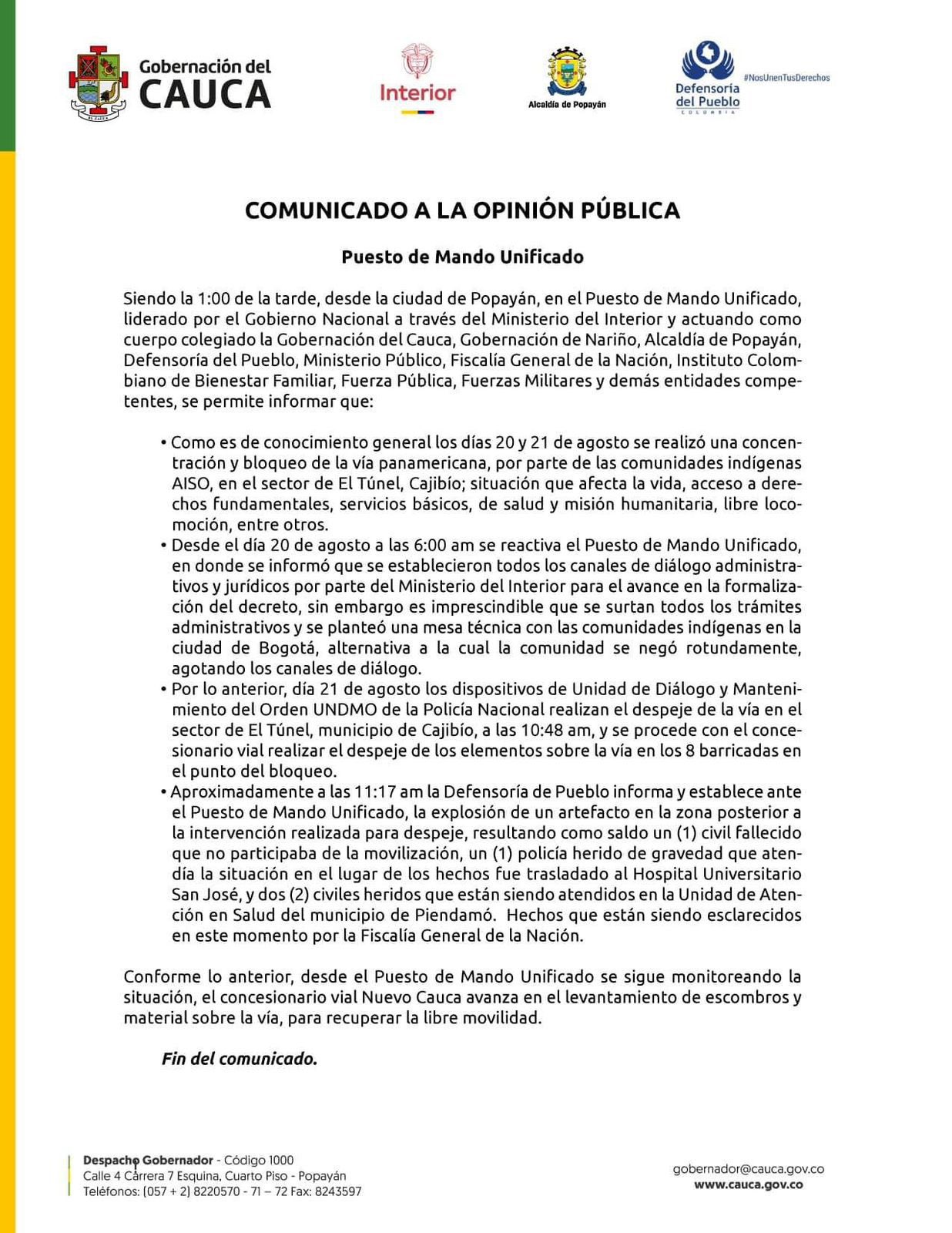 comunicado