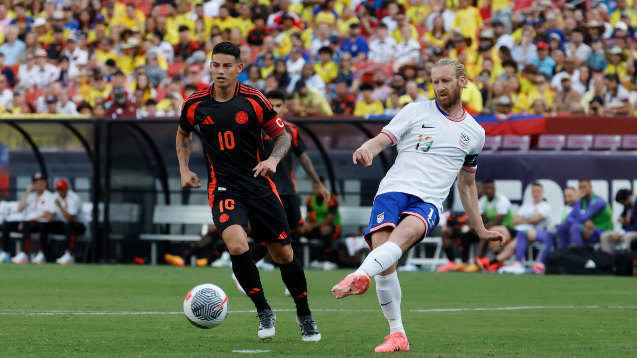 James Rodríguez en el partido contra la selección de Estados Unidos