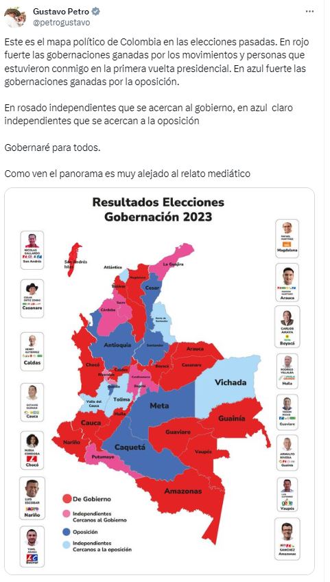 Mapa político de Petro