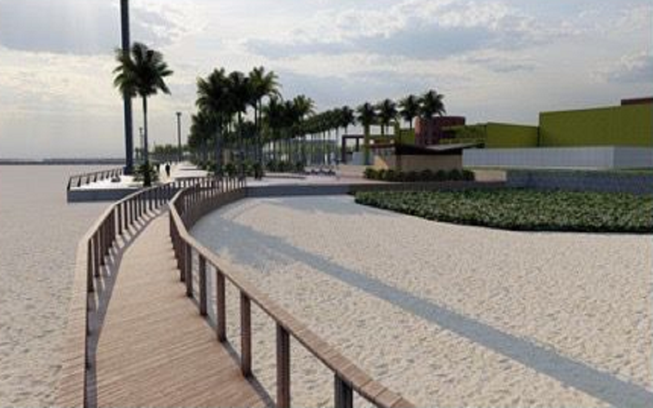 Diseño de uno de los senderos del nuevo malecón que se proyecta construir en Riohacha. Cortesía.