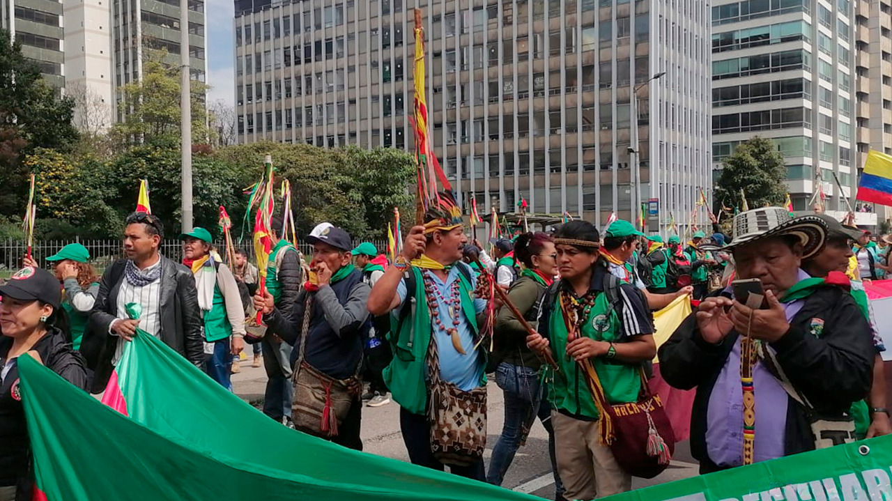 Indígenas en Bogotá.