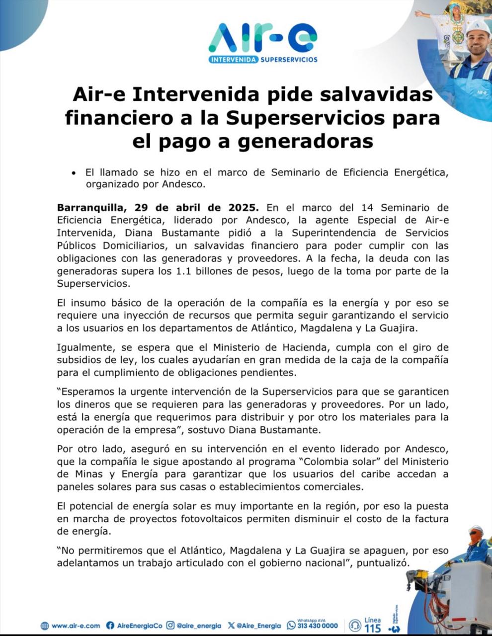 Comunicado Air-e