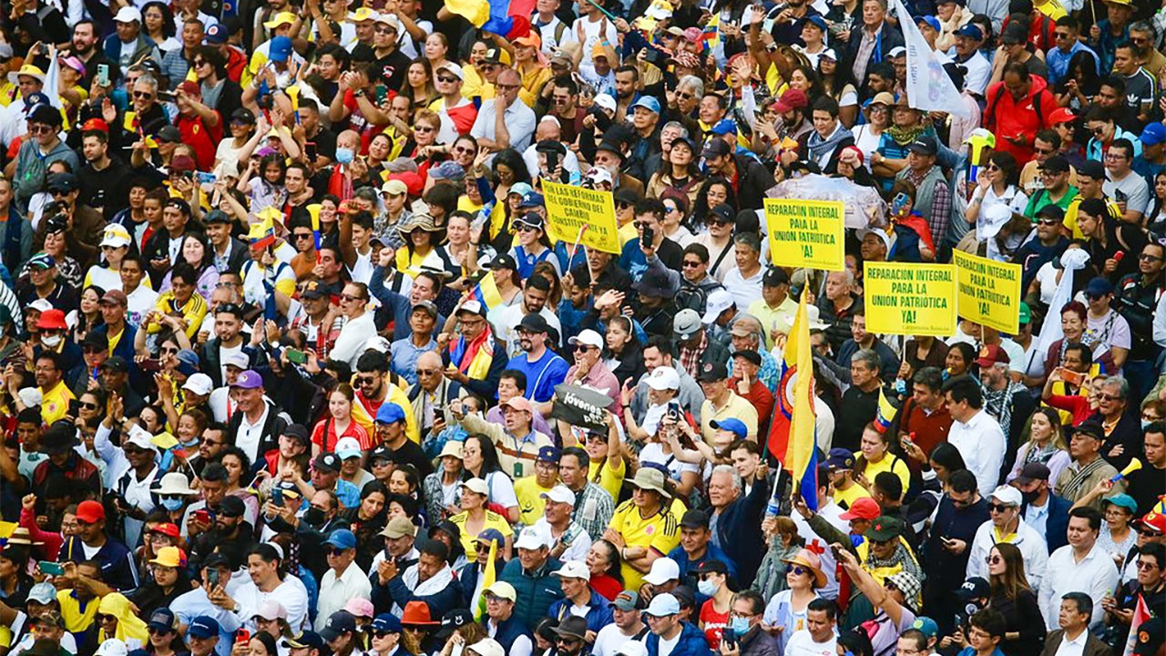 Manifestación de apoyo a Petro