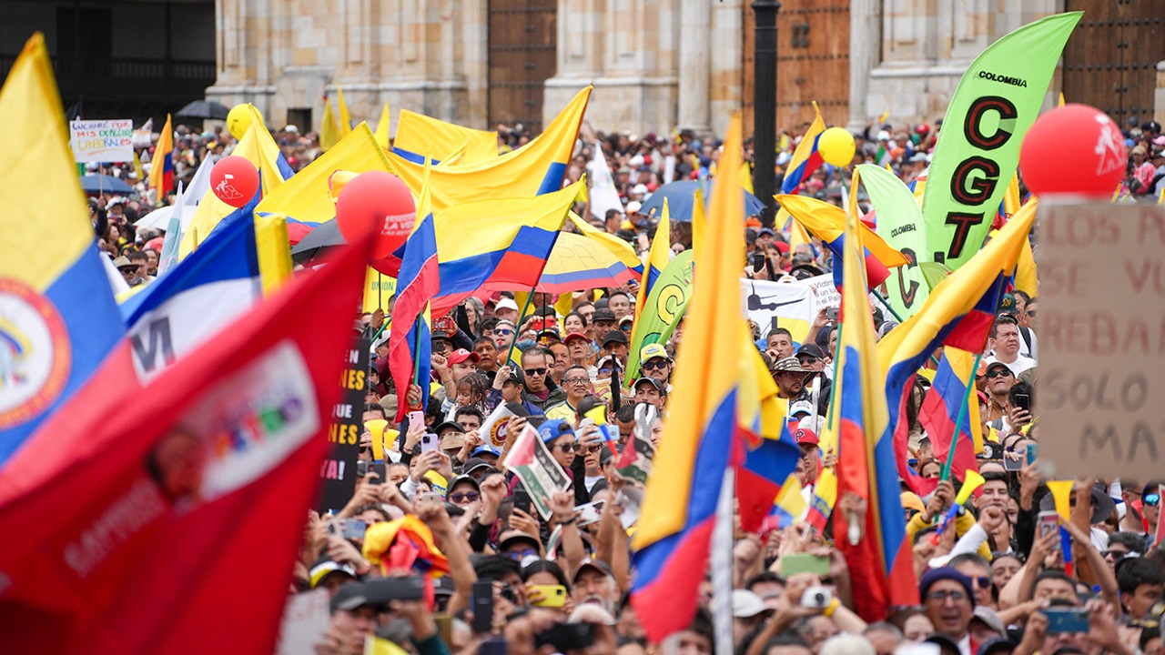 Manifestación a favor de Petro.