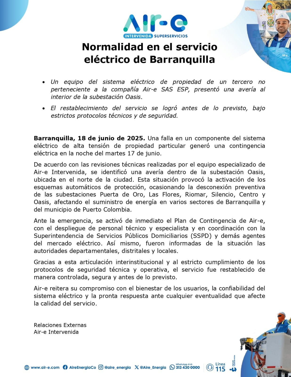 Comunicado Air-e