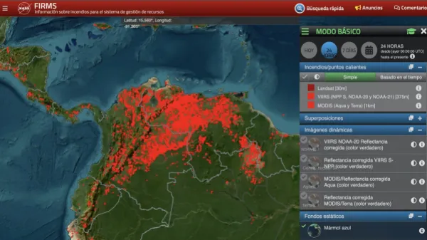 ¿Qué son los mapas de focos de calor y los puntos rojos que muestran son incendios?