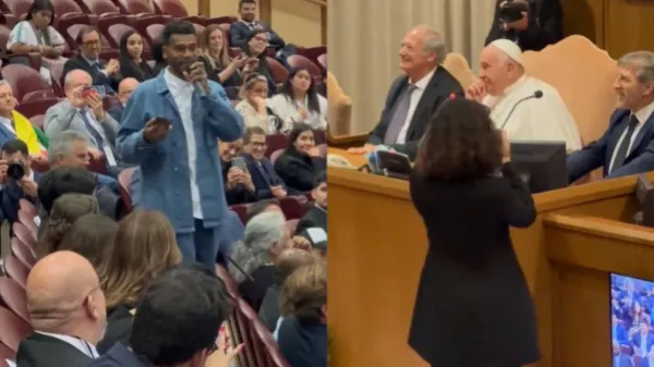 El chocoano Tostao le rapeó de frente al papa Francisco en el Vaticano: así reaccionó el sumo pontífice