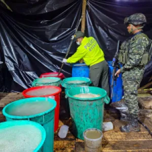 Ejército halla más de dos toneladas de clorhidrato de cocaína en laboratorio del Clan del Golfo en Antioquia