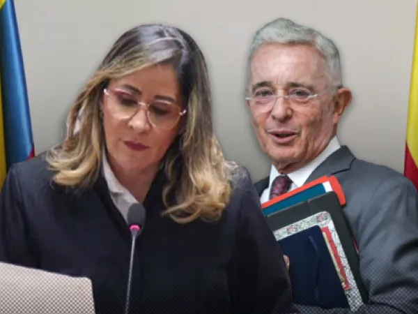 La jueza Sandra Liliana Heredia; el expresidente Álvaro Uribe Vélez.